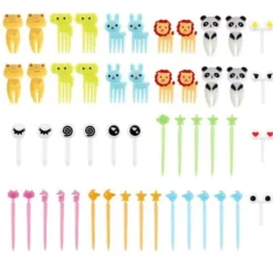 Home tegneserie frugtgaffelsæt - 50 dele søde dyreformede bentobokse til børn Sale