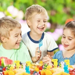 Home tegneserie frugtgaffelsæt - 50 dele søde dyreformede bentobokse til børn Sale