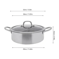 Hot Pot/Fonduegryde - Delt Yin-Yang - 32 cm - 304 Rustfrit Stål - Med Skeer - Militærgrøn Online