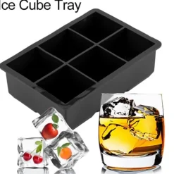 6-hullers silikone terningform - perfekt til chokolade, slik og mere - sort New