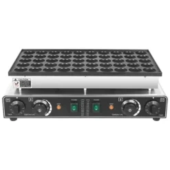 50-huls elektrisk mini pandekagemaskine - Kommercielt vaffeljern - Timer - Non-stick belægning - 50–300 °C - Lys sølv New