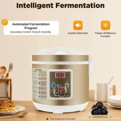 Hvidløgsfermenter - Maskine til sort hvidløg - 5 l kapacitet - 4 riste - 30–85 °C - 90 W - 220–240 V - Non-stick belægning - Beige Online