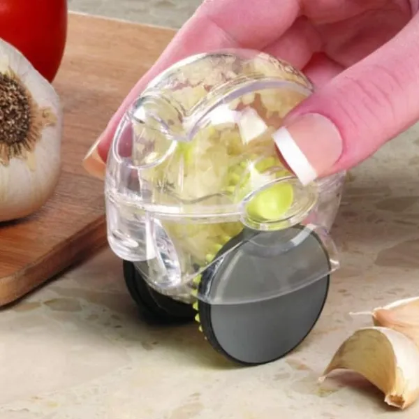 Hvidløgshakker Hvidløgssnitter Rullende Manuel Hvidløgsknuser med Hjul Køkkengadget Værktøj Sale