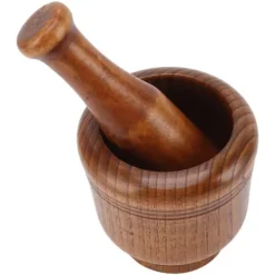 Hvidløgskværn skål Jujube træurt knuseskål Multipurpose krydderikværn til husholdningsrestaurant Clearance