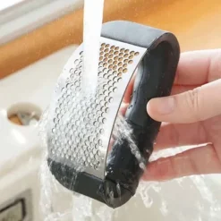 Hvidløgspresse i stål - Hvidløgspressehåndtag - Sort Discount