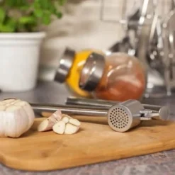 Hvidløgspresser 15,5 cm sølv Hot