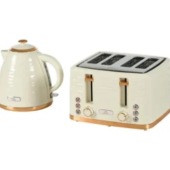 2-i-1 brødrister og kedelsæt – 7 ristetilstande, optøning og genopvarmning, beige Online