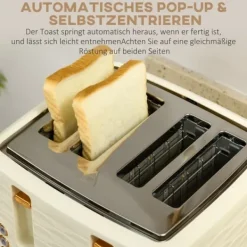 2-i-1 brødrister og kedelsæt – 7 ristetilstande, optøning og genopvarmning, beige Online