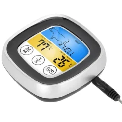 2-i-1 digitalt madkøkkentermometer med touchskærm temperaturmåler og tidsmålingsværktøj New
