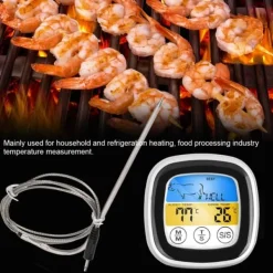 2-i-1 digitalt madkøkkentermometer med touchskærm temperaturmåler og tidsmålingsværktøj New
