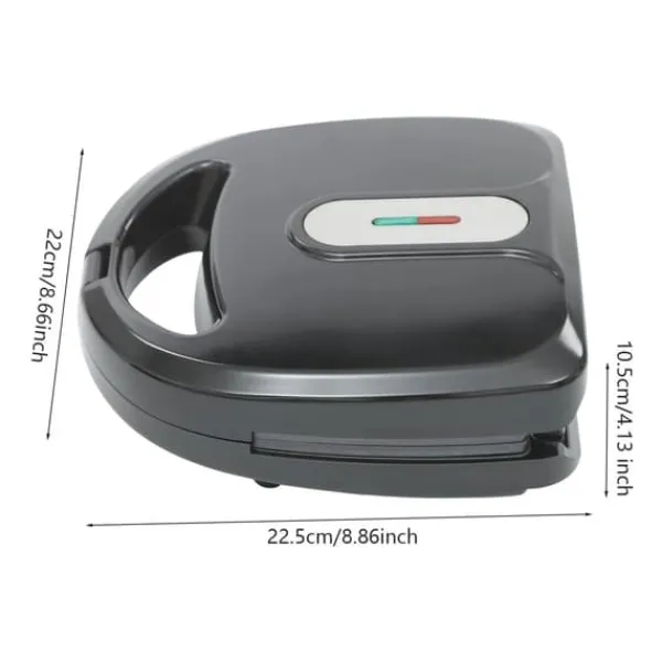 6‑i‑1 multifunktionelt vaffeljern & pandekagemaskine, sandwichmaker, 750 W, dobbelte varmeplader, foldbar, sort Sale