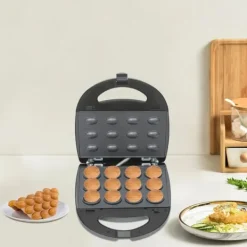 6‑i‑1 multifunktionelt vaffeljern & pandekagemaskine, sandwichmaker, 750 W, dobbelte varmeplader, foldbar, sort Sale