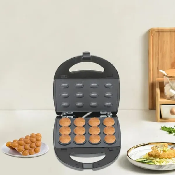 6‑i‑1 multifunktionelt vaffeljern & pandekagemaskine, sandwichmaker, 750 W, dobbelte varmeplader, foldbar, sort Sale