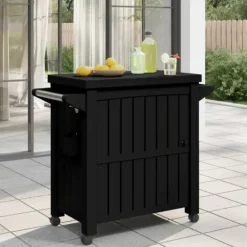 3-i-1 serveringsvogn med isspand og opbevaring | Farve: Sort | Størrelse: 80 l Online