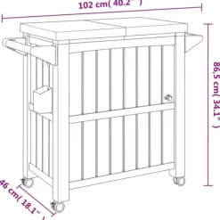 3-i-1 serveringsvogn med isspand og opbevaring | Farve: Sort | Størrelse: 80 l Online