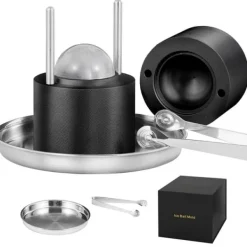 Ice Ball Press, 2,4" isterningpresser, aluminiumsis-kugle kit til 60 mm kugler. Perfekt til whisky, cocktails og fester. Sort. Online