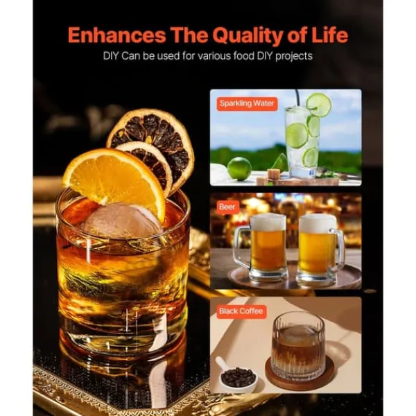 Ice Ball Press 2,1/53 mm, isčemester kit, perfekt til whisky, elegant sølvdesign, ideel til drinks og cocktails. New