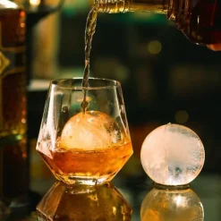 Ice Ball Press 2,1/53 mm, isčemester kit, perfekt til whisky, elegant sølvdesign, ideel til drinks og cocktails. New