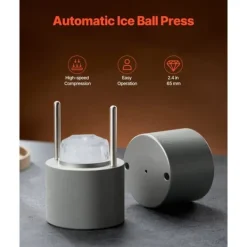 Barudstyrssæt>Ice Diamond Press 2,4 Iskuglemaskine, Diamant Is Presse Sæt til Whisky, Perfekt til Cocktails, Professionel Kvalitet.