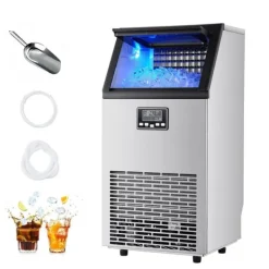 IJsblokjesmachine - Commerciële IJsmachine - Capaciteit 45 kg/dag - Opslag 13 kg - Vrijstaand of Onderbouw - RVS - LED-display - Zelfreinigend New