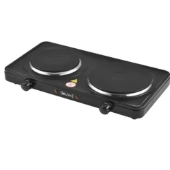 [in.tec] Dobbel varmeplade - kogeplade - 46x26,5x7cm - 2500W - støbejern - sort Online