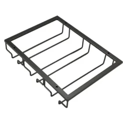 Iron Art omvendt vinglasholder i europæisk stil, hængende vinglasstativ under skab, sort Discount