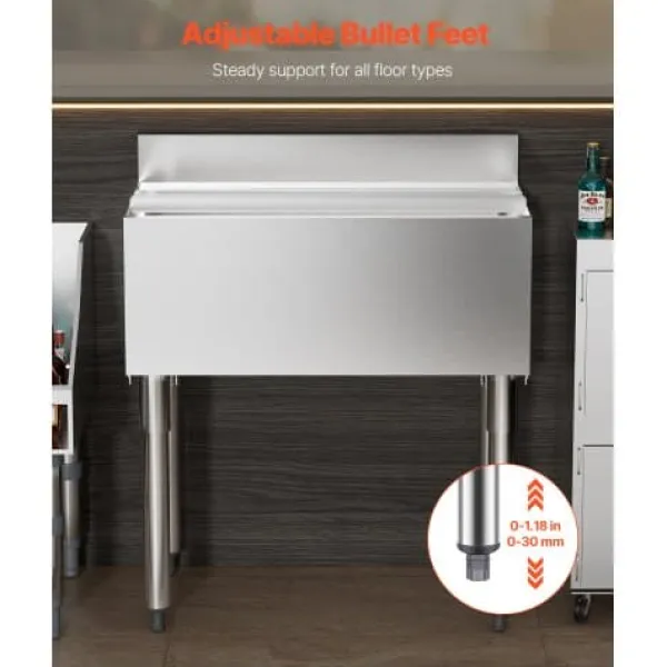 Isbeholder, 78,4 L, 76,1x48,3x93,7 cm, rustfrit stål Discount