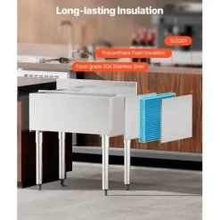 Isbeholder, 78,4 L, 76,1x48,3x93,7 cm, rustfrit stål Discount