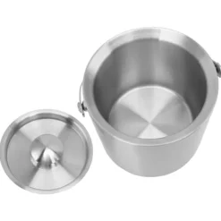 Ishink i rostfritt stål Dubbellager Vinchampagneölfat med handtag för Bar Party 3L 19x17,2cm/7,5x6,8in Clearance
