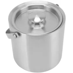 Ishink i rostfritt stål Dubbellager Vinchampagneölfat med handtag för Bar Party 3L 19x17,2cm/7,5x6,8in Clearance
