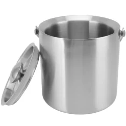 Ishink i rostfritt stål Dubbellager Vinchampagneölfat med handtag för Bar Party 3L 19x17,2cm/7,5x6,8in Clearance