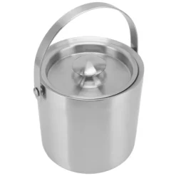 Ishink i rostfritt stål Dubbellager Vinchampagneölfat med handtag för Bar Party 3L 19x17,2cm/7,5x6,8in Clearance