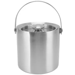 Ishink i rostfritt stål Dubbellager Vinchampagneölfat med handtag för Bar Party 3L 19x17,2cm/7,5x6,8in Clearance