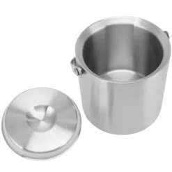 Ishink i rostfritt stål Dubbellager Vinchampagneölfat med handtag för Bar Party 3L 19x17,2cm/7,5x6,8in Clearance