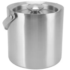 Ishink i rostfritt stål Dubbellager Vinchampagneölfat med handtag för Bar Party 3L 19x17,2cm/7,5x6,8in Clearance