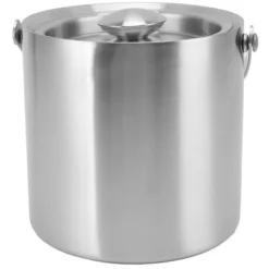 Ishink i rostfritt stål Dubbellager Vinchampagneölfat med handtag för Bar Party 3L 19x17,2cm/7,5x6,8in Clearance