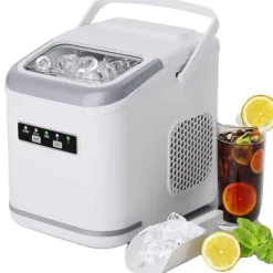Isproducenter>Ismaskine, 12 kg daglig kapacitet, klar på 6-8 minutter,Hvid