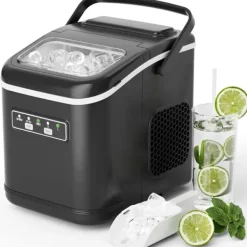 Isproducenter>Ismaskine, 12 kg daglig kapacitet, klar på 6-8 minutter,Sort