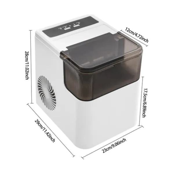 Isproducenter>Ismaskine, Hurtig Isproduktion, Kompakt Design,EU, HVID