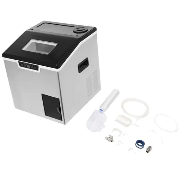 Isproducenter>Ismaskine, Knust Is og Isterningfunktion, LCD Skærm,Sølv