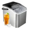 Isproducenter>Ismaskine, laver 12KG/24H, hurtig isfrigivelse på 6-8 minutter,EU, Sølvfarvet