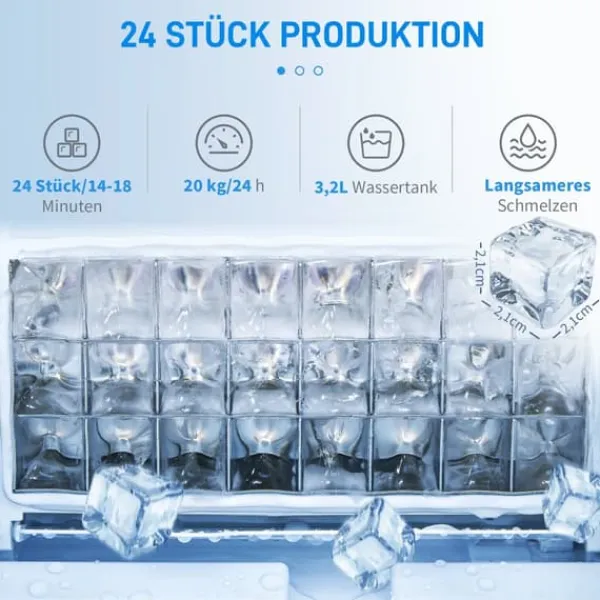 Isproducenter>Ismaskine, 25,2x36x37,1 cm, Sølv