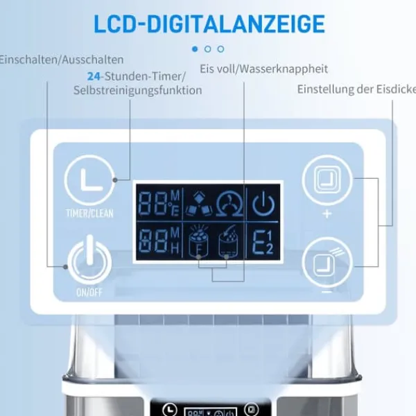 Isproducenter>Ismaskine, 25,2x36x37,1 cm, Sølv