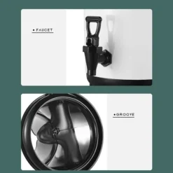 Isolerad varm- och kalldrycksdispenser hink i rostfritt stål Dryckesdispenser med tapp för mjölkte 8L stålfärg (svart lock) Online