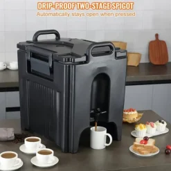 Isoleret drikkevaredispenser, 10 gallon, fødevaregodkendt LL9450UP til kolde og varme drikke. Termisk køler med to-trins hanehåndtag. Clearance