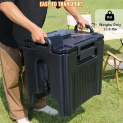 Isoleret drikkevaredispenser, 10 gallon, fødevaregodkendt LL9450UP til kolde og varme drikke. Termisk køler med to-trins hanehåndtag. Clearance