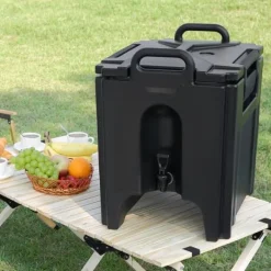 Isoleret drikkevaredispenser, 10 gallon, fødevaregodkendt LL9450UP til kolde og varme drikke. Termisk køler med to-trins hanehåndtag. Clearance