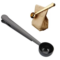 Målebægere & Måleskeer>Kaffemål med klemme sort - Sked med klemme til kaffe