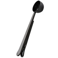 Målebægere & Måleskeer>Kaffemål med klemme sort - Sked med klemme til kaffe