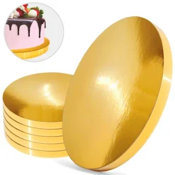 Kagebrætbund Guld 26 cm 2 cm Sæt 5 stk. Kagetromle Rund Premium Brand4Cake Outlet
